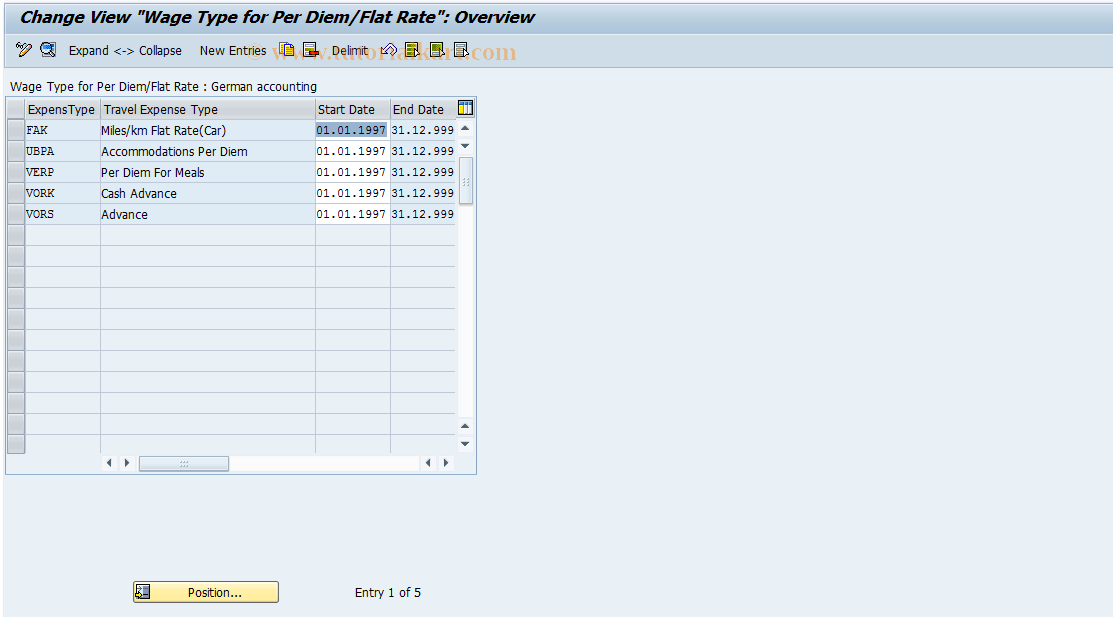 SAP TCode S_AHR_61006692 - IMG Activity: SIMG_OHR0039