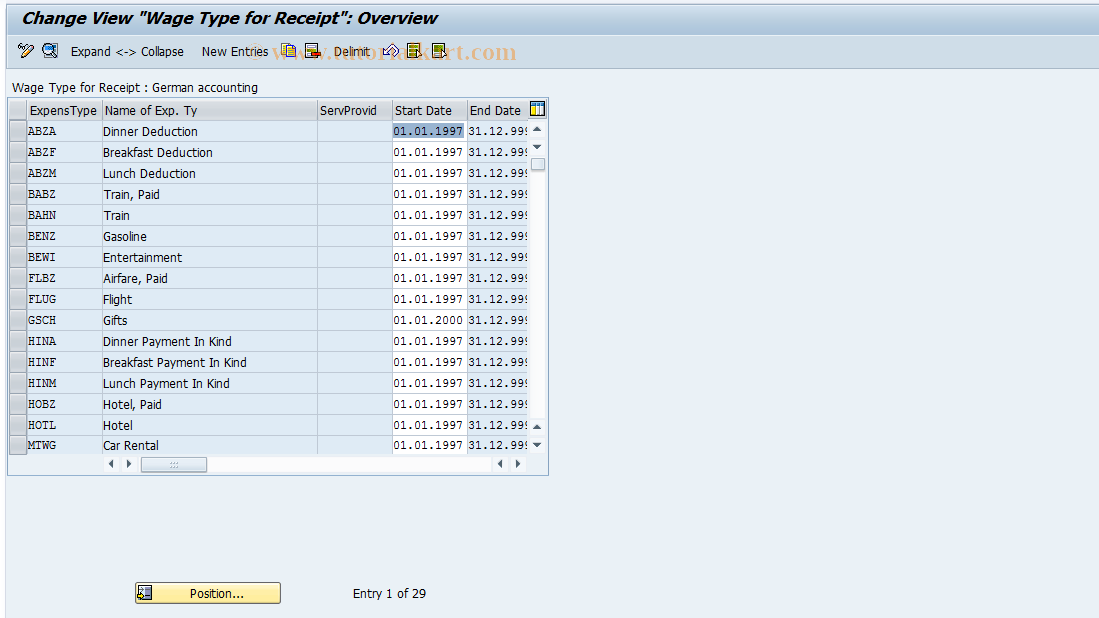 SAP TCode S_AHR_61006702 - IMG Activity: SIMG_OHR0037