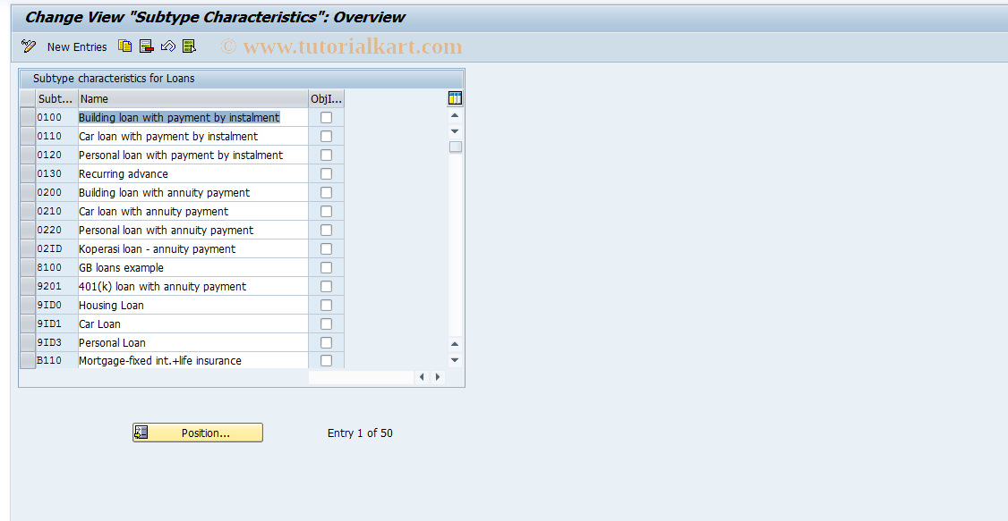 SAP TCode S_AHR_61008191 - IMG-Aktivität: OHAGBL031