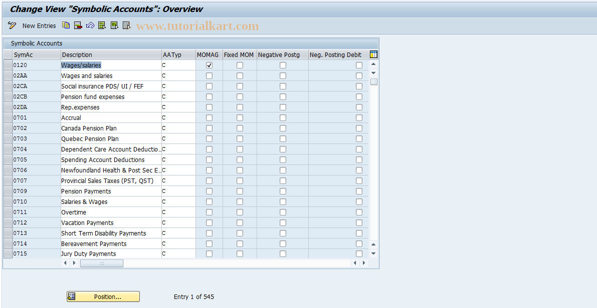 SAP TCode S_AHR_61008743 - IMG-Aktivität: OHAQRI042