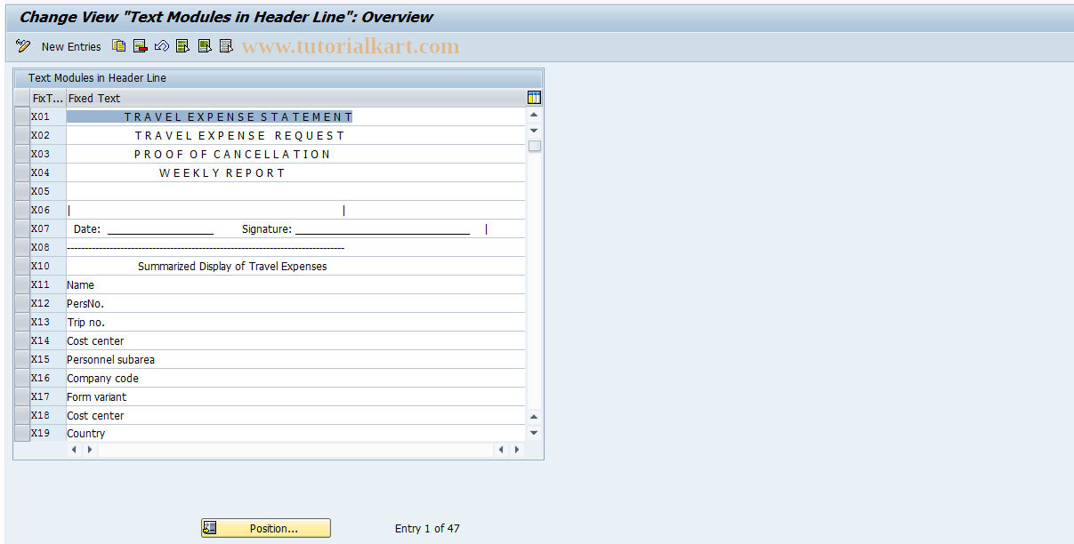 SAP TCode S_AHR_61009386 - IMG Activity: SIMG_OHR_FORM_FXTXT