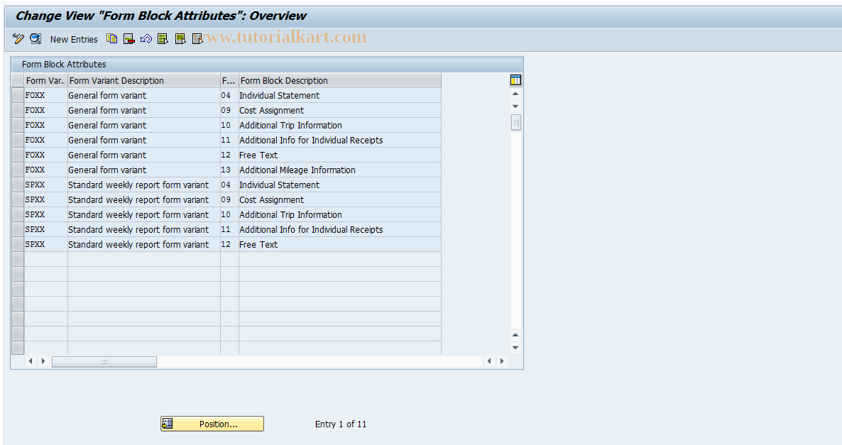 SAP TCode S_AHR_61009472 - IMG Activity: SIMG_OHR_FORM_BLKAT