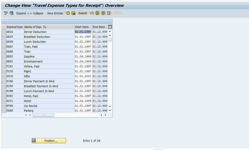 SAP TCode S_AHR_61009843 - IMG Activity: SIMG_OHR0050