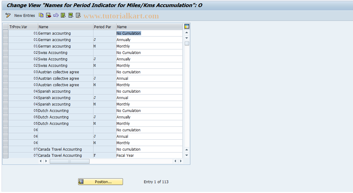 SAP TCode S_AHR_61010009 - IMG Activity: SIMG_OHR0030