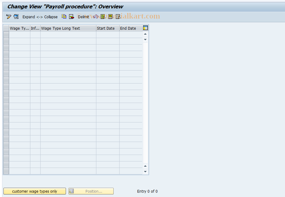 SAP TCode S_AHR_61010029 - IMG Activity: OHL062