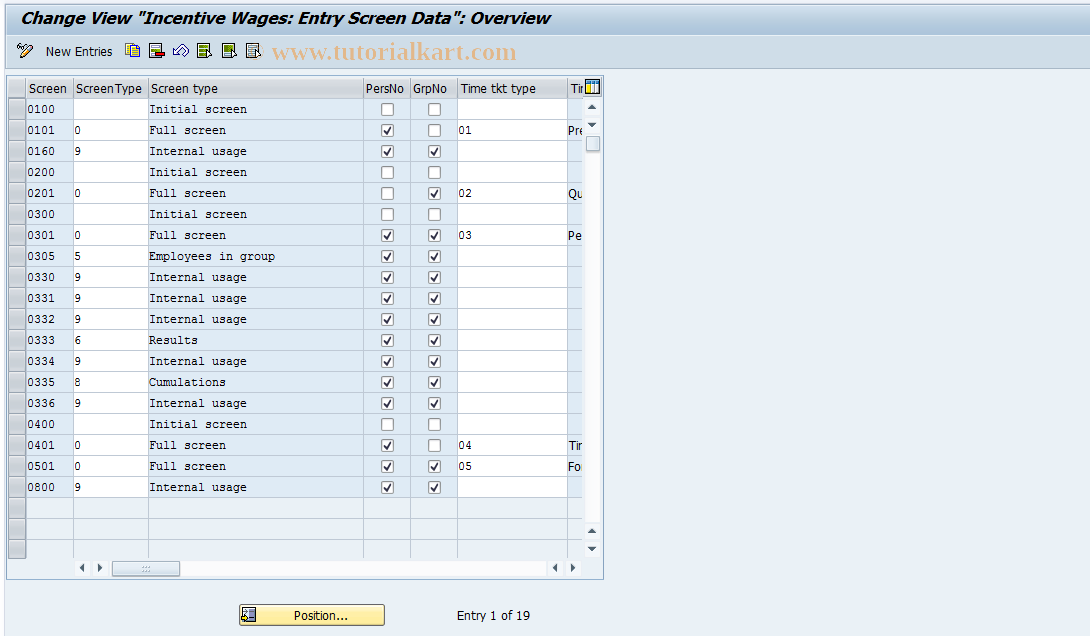 SAP TCode S_AHR_61010080 - IMG Activity: OHL016