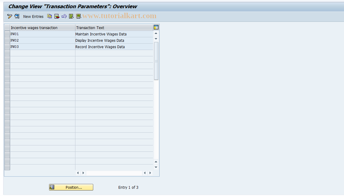 SAP TCode S_AHR_61010085 - IMG Activity: OHL010