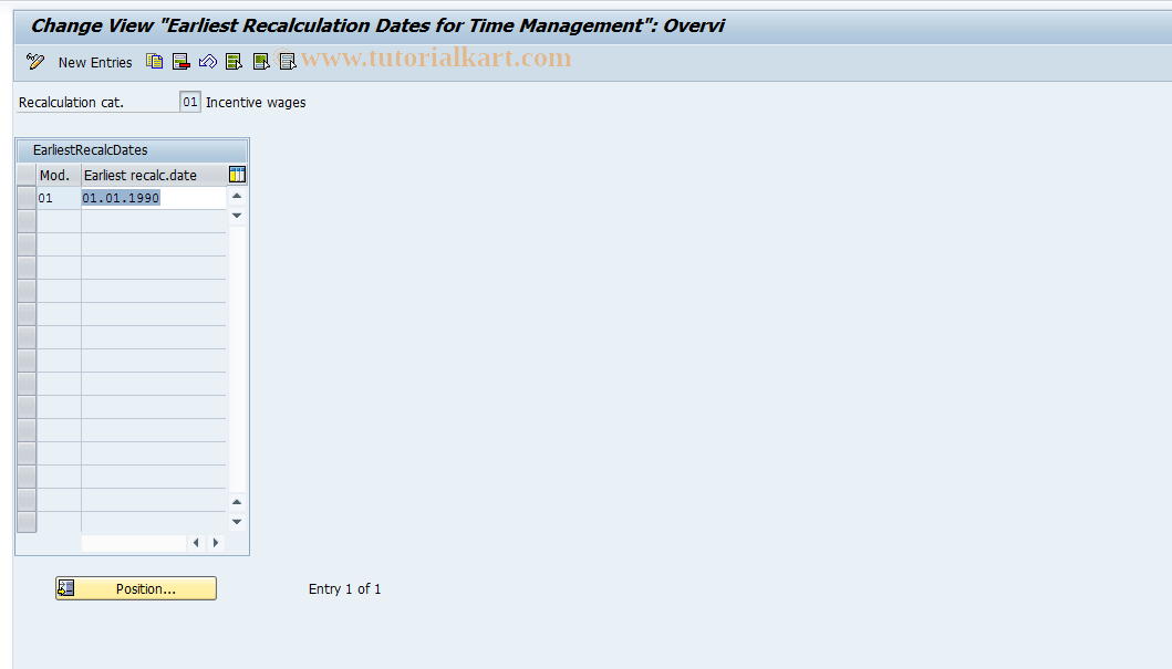 SAP TCode S_AHR_61010096 - IMG Activity: OHL044