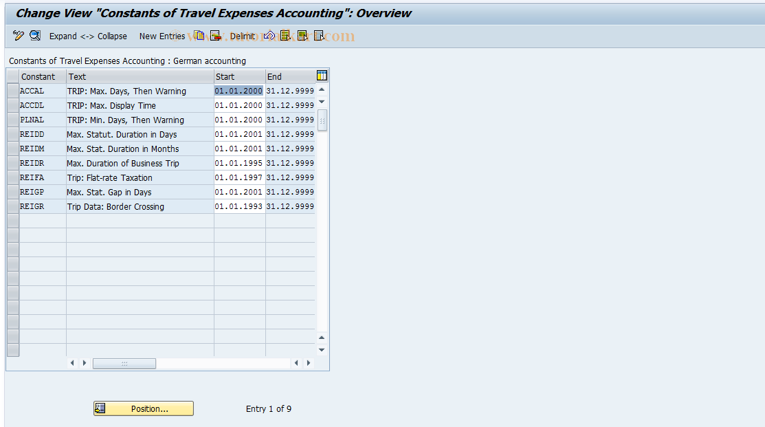 SAP TCode S_AHR_61010099 - IMG Activity: SIMG_OHR0410