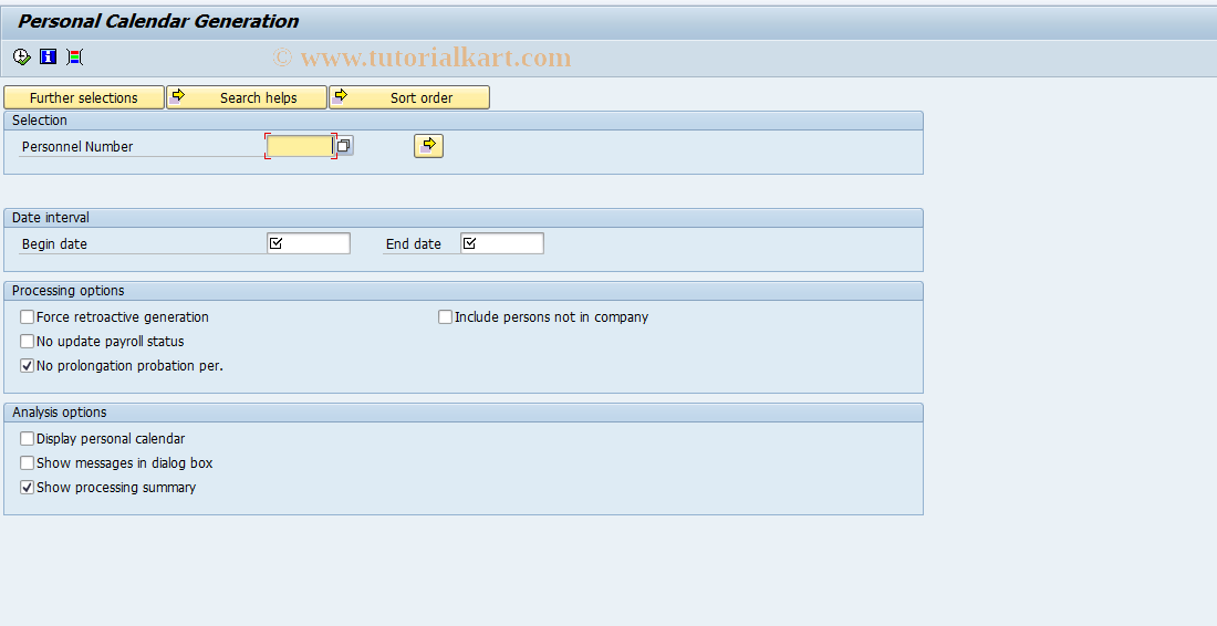 S_AHR_61015676 SAP Tcode Generate Personal Calendar Belgium