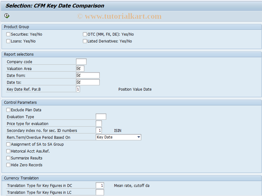 SAP TCode S_ALN_01001155 - CFM Key Date Comparison