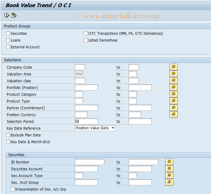 SAP TCode S_ALN_01001158 - Book Value Trend / P+L / OCI