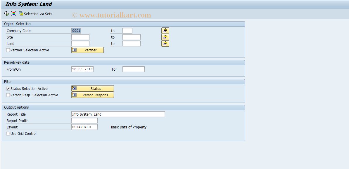 SAP TCode S_ALN_01001287 - Info System: Land