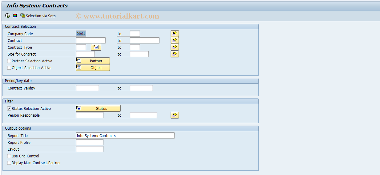 SAP TCode S_ALN_01001289 - Info System: Contracts