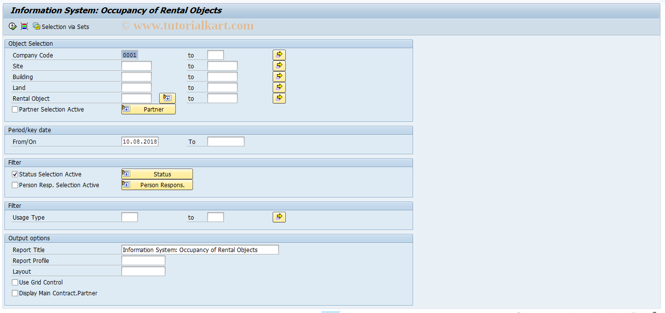 SAP TCode S_ALN_01001335 - Info System: Occupancy of ROs