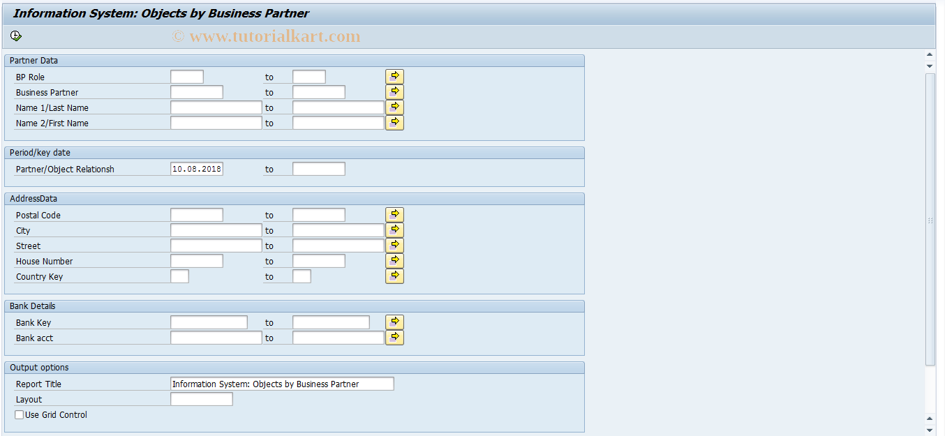 SAP TCode S_ALN_01001336 - Info System: Objects for Partner