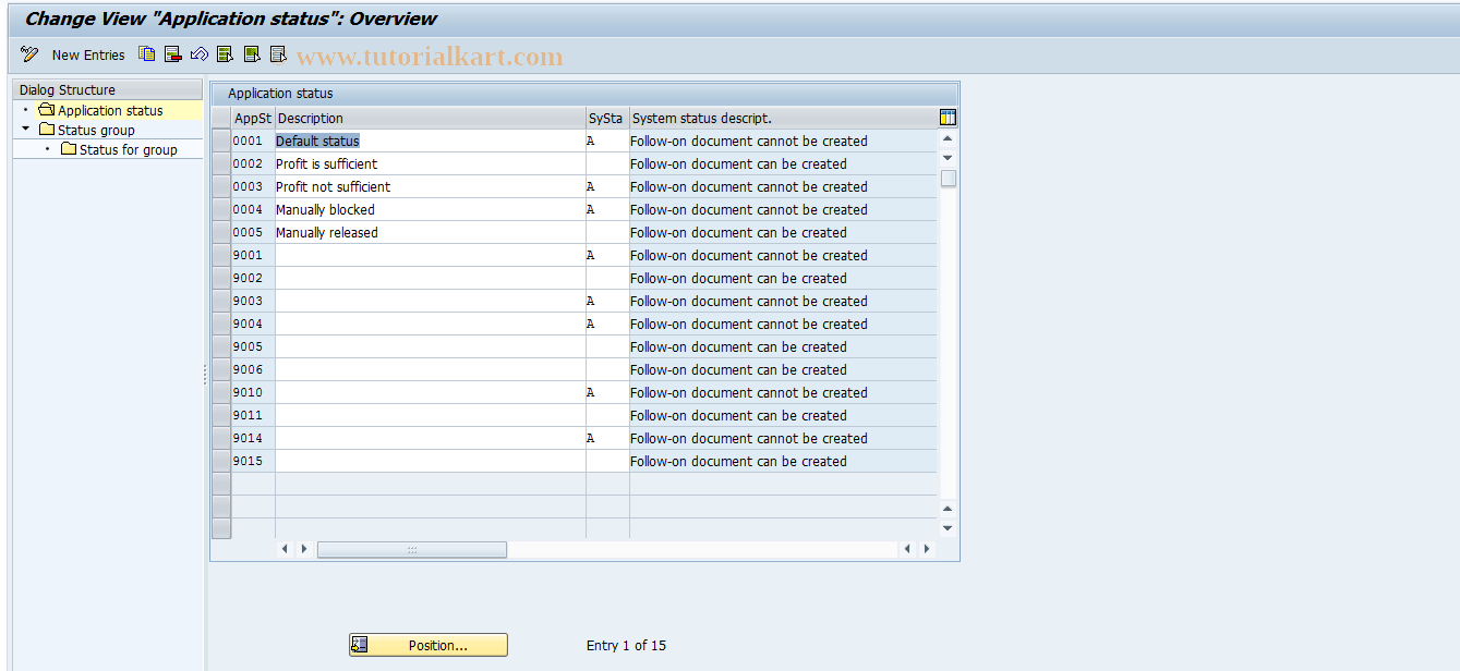 SAP TCode S_ALR_87001898 - IMG Activity: W_WLFA_0019