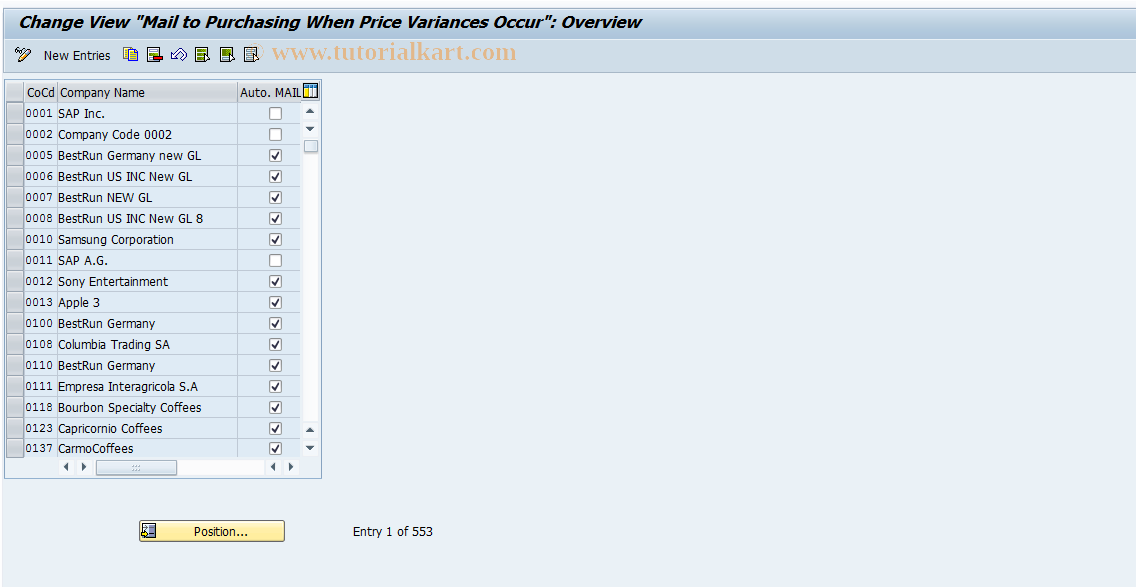 SAP TCode S_ALR_87002449 - IMG Activity: SIMG_CFMENUOLMROMRK