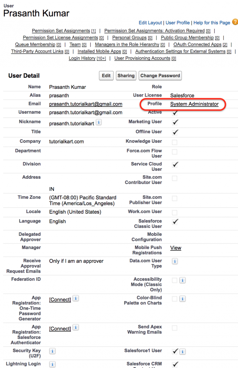 profile assignment changes in salesforce