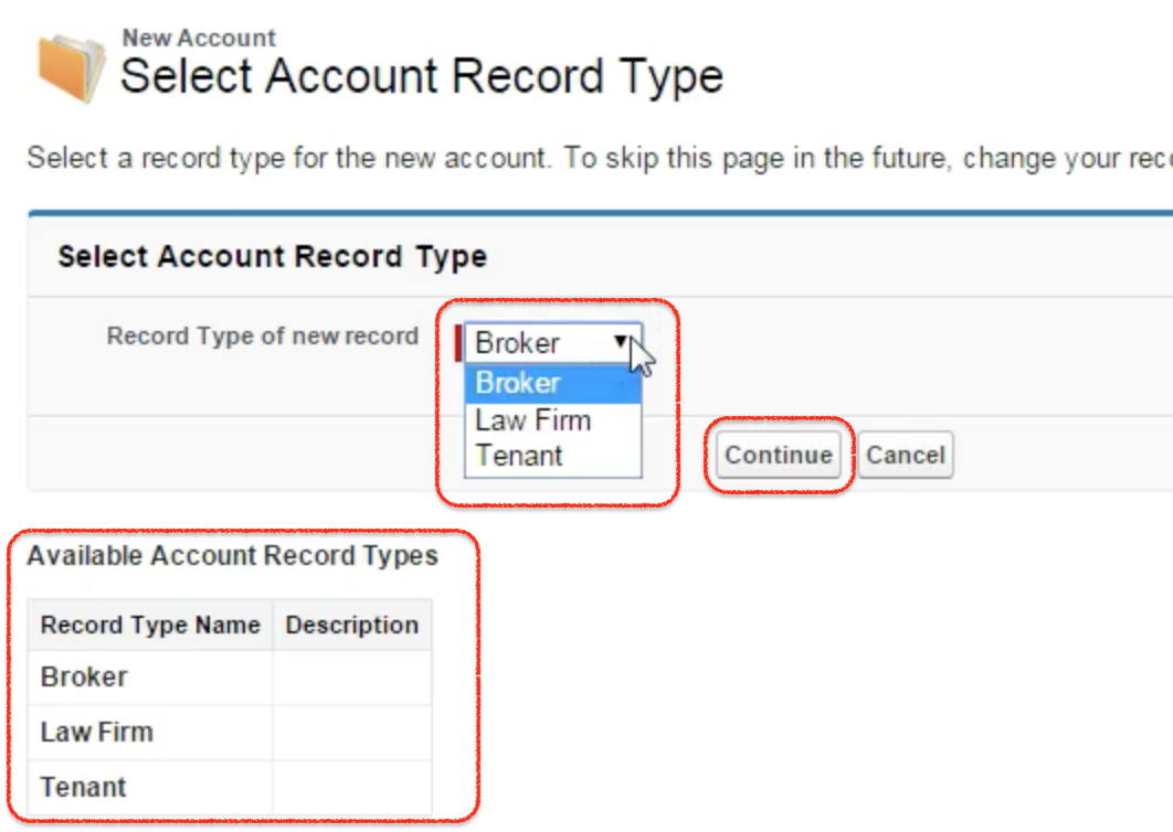 assignment of record types in salesforce