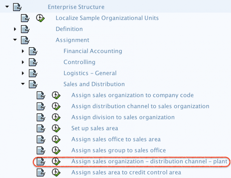 plant sales org assignment in sap