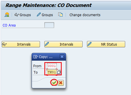 Range maintenance co document SAP