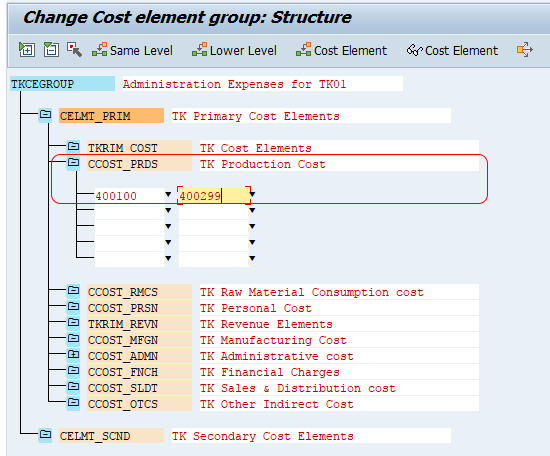 cost element assignment in sap co