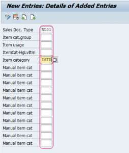 sap account assignment category and item category