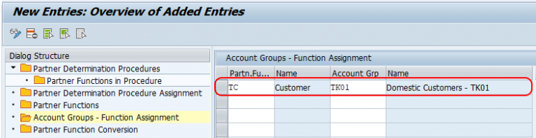 sap account group function assignment