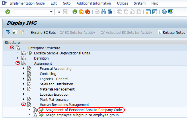 staff assignment code in sap