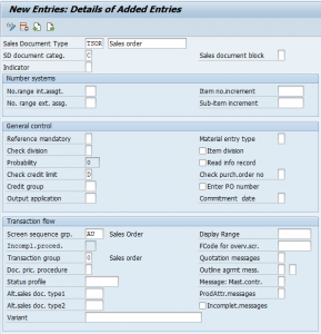 assignment to sales document type