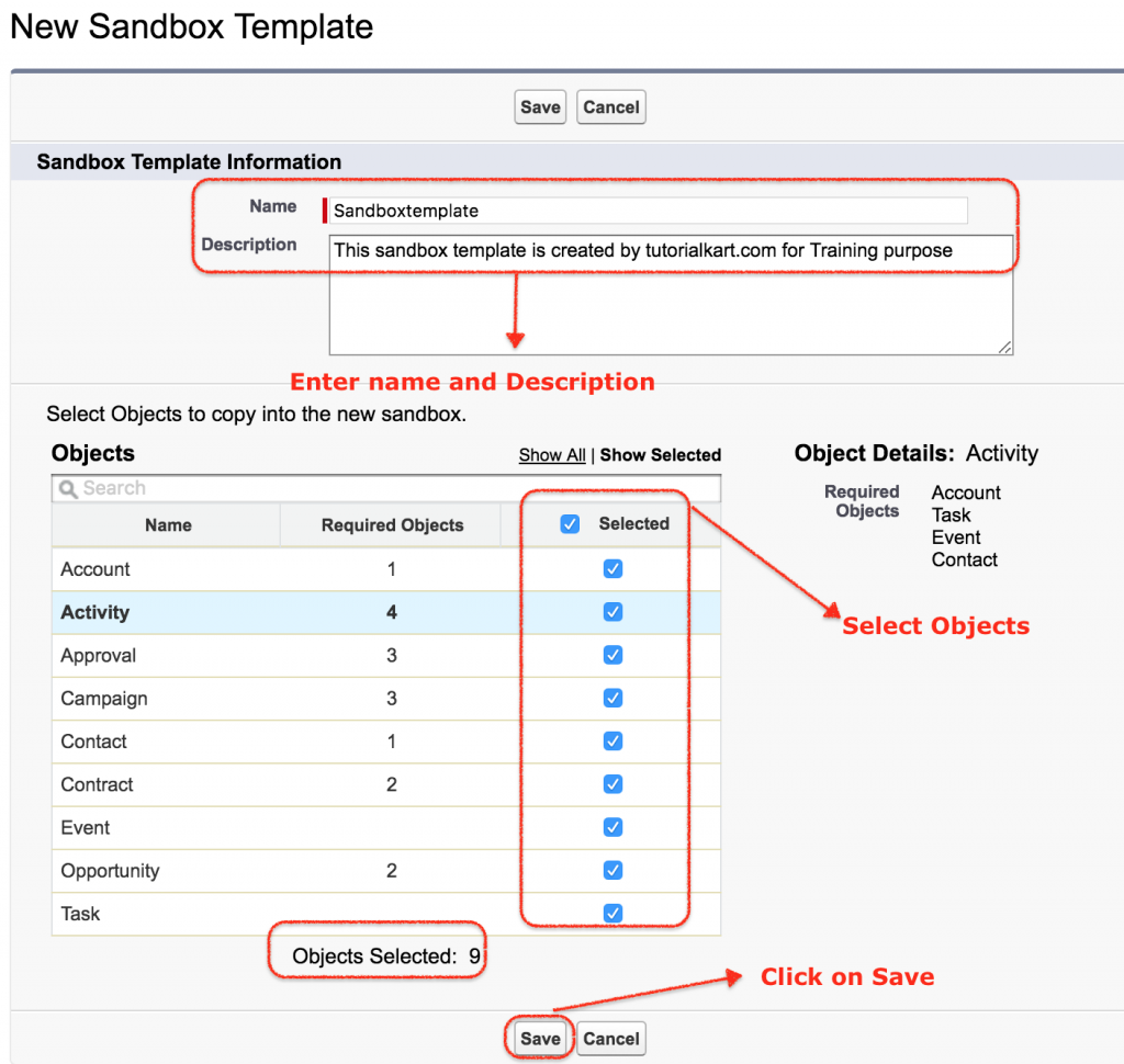 How to Create Salesforce Sandbox Template TutorialKart