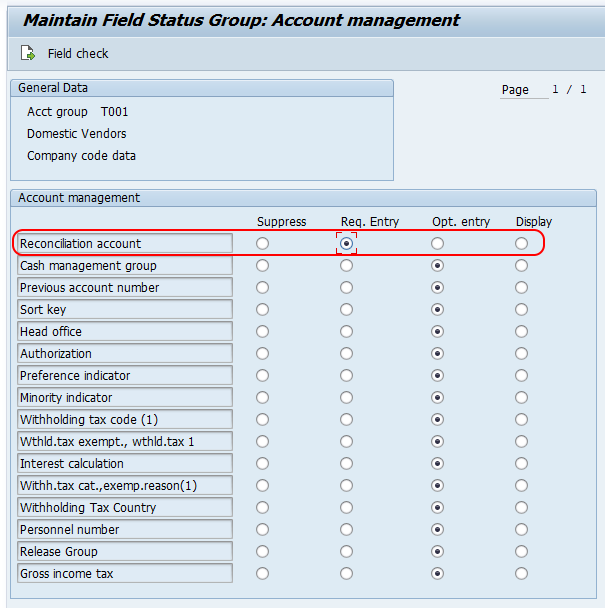vendor account assignment table in sap