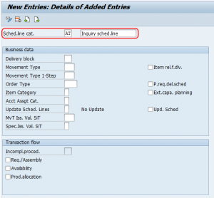 schedule line assignment in sap