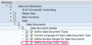 Define Purchase Order Types in SAP SD