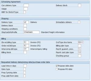 assignment to sales document type