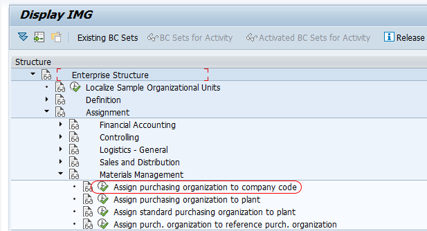 sales org assignment to company code table
