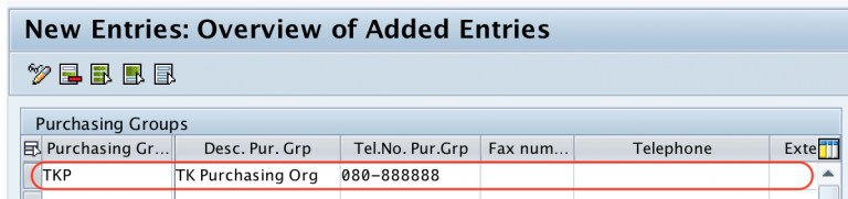 purchase group assignment sap