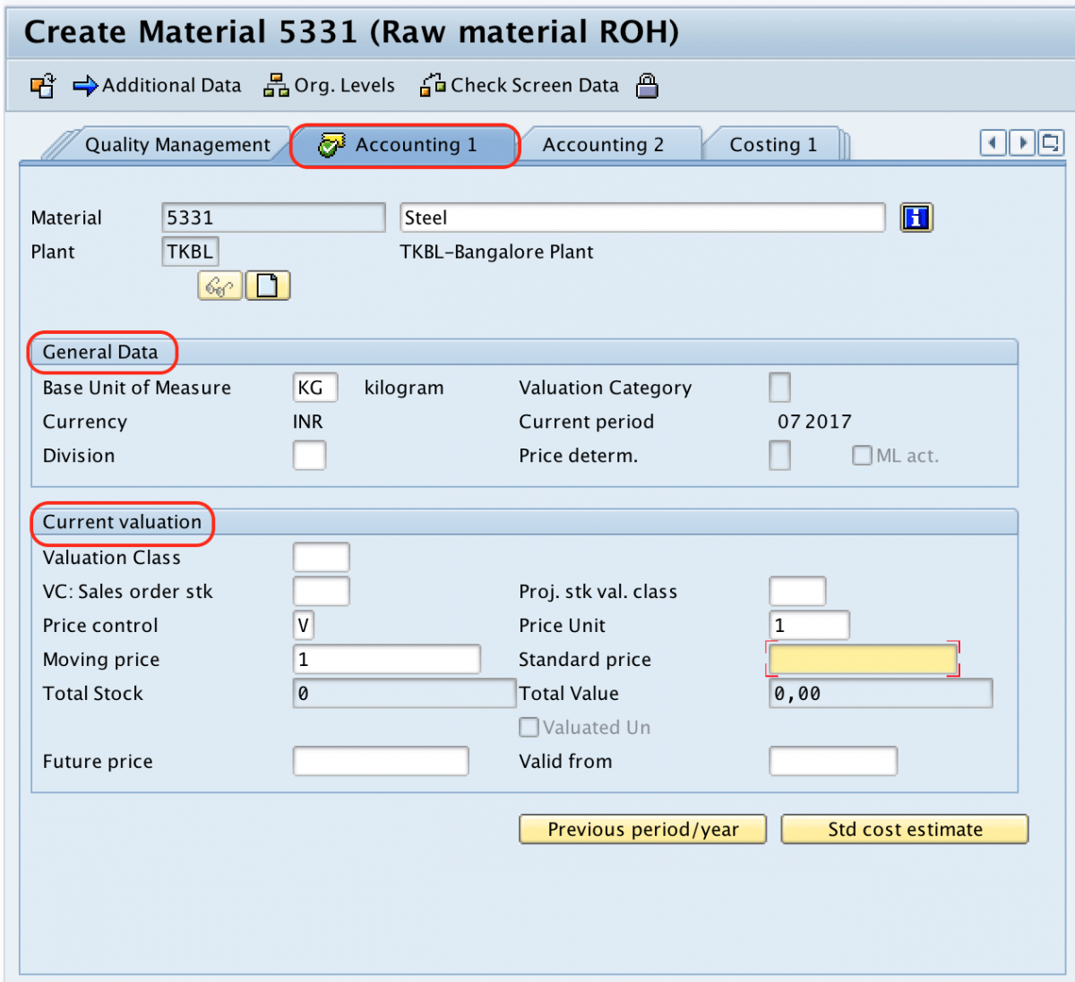 account assignment category for material in sap mm