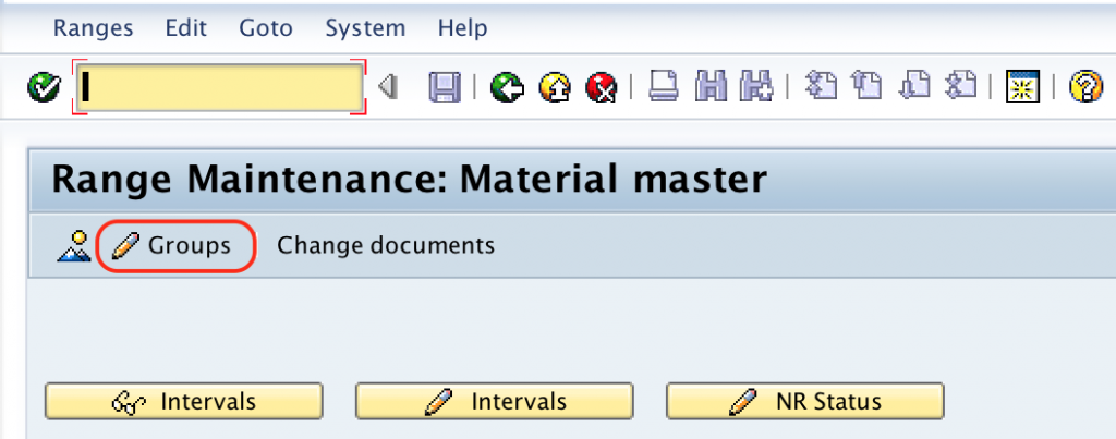 Range maintenance material master SAP