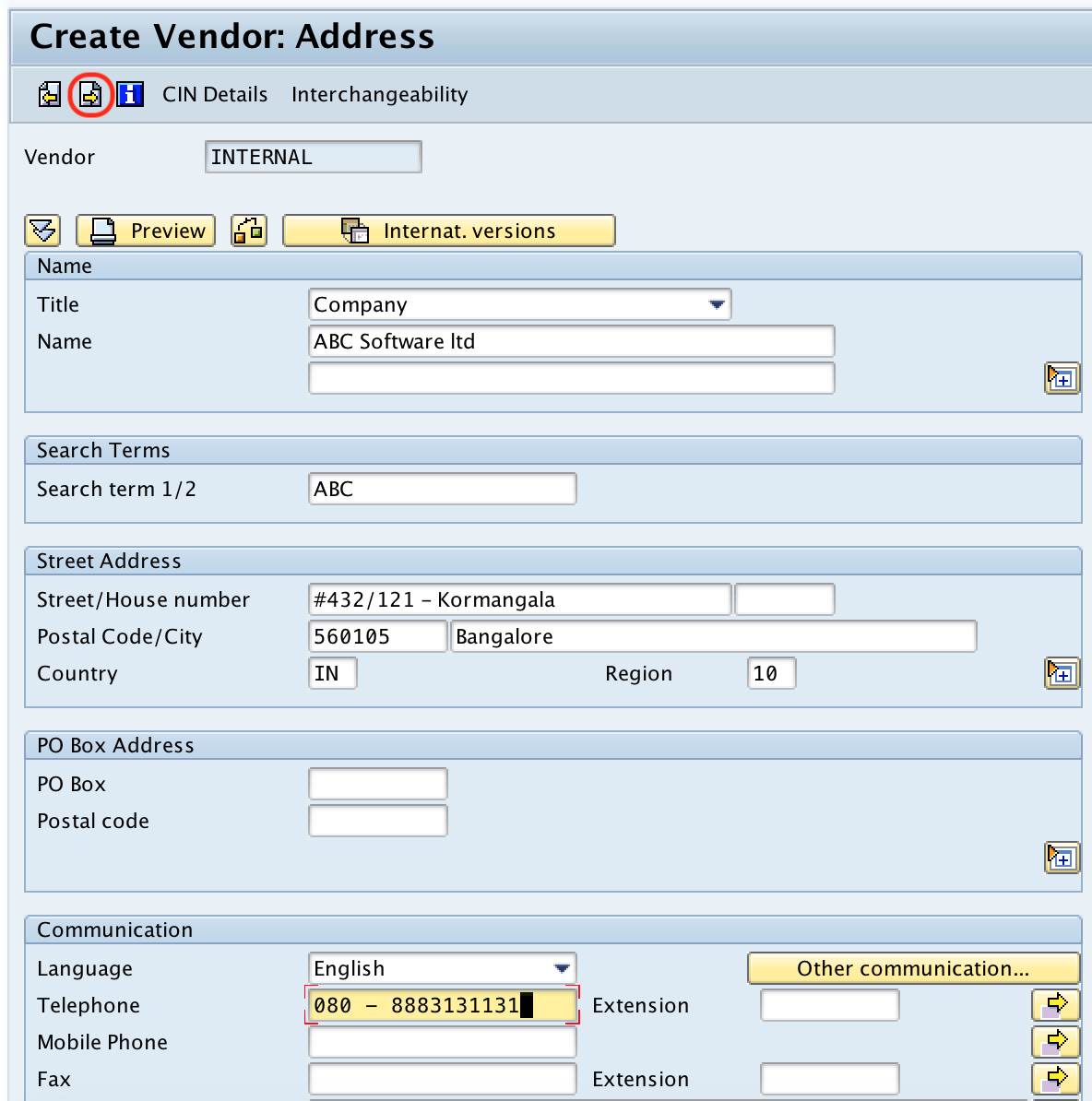 SAP FICO Create Vendor Master Record Vendor Code In SAP