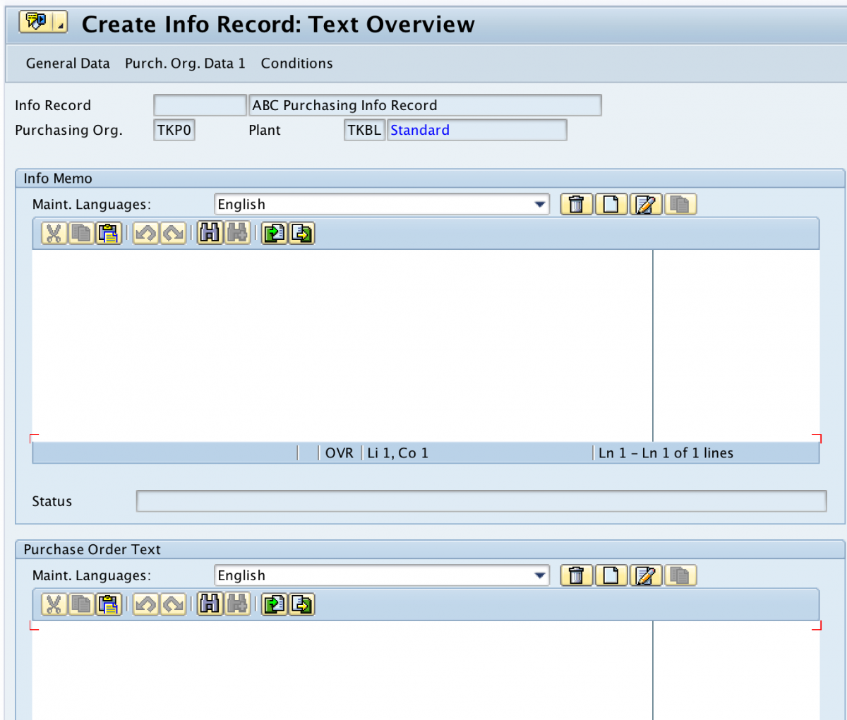 SAP MM - How to Create Purchase Info Record