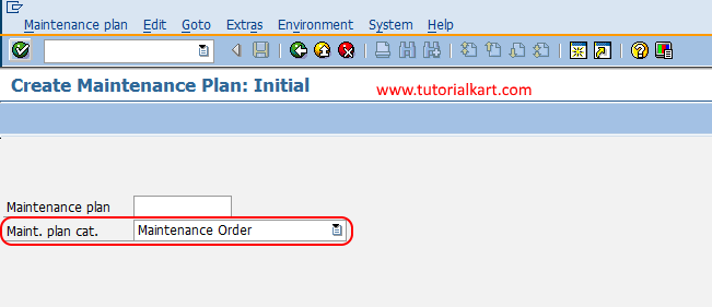 SAP PM Create Single Cycle Maintenance Plan In SAP TutorialKart