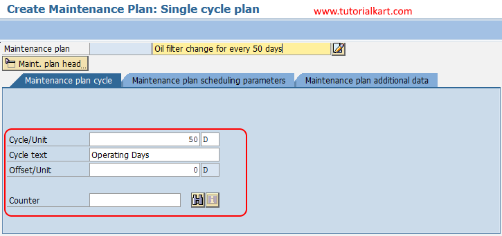 SAP PM Create Single Cycle Maintenance Plan In SAP TutorialKart