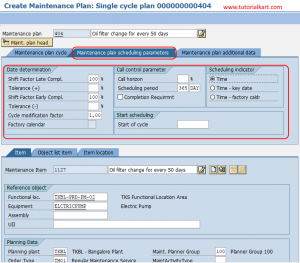 SAP PM - Create Single Cycle Maintenance Plan in SAP - TutorialKart