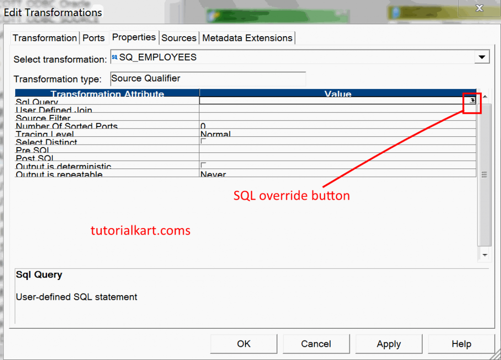 Source Qualifier Transformation in Informatica - Example