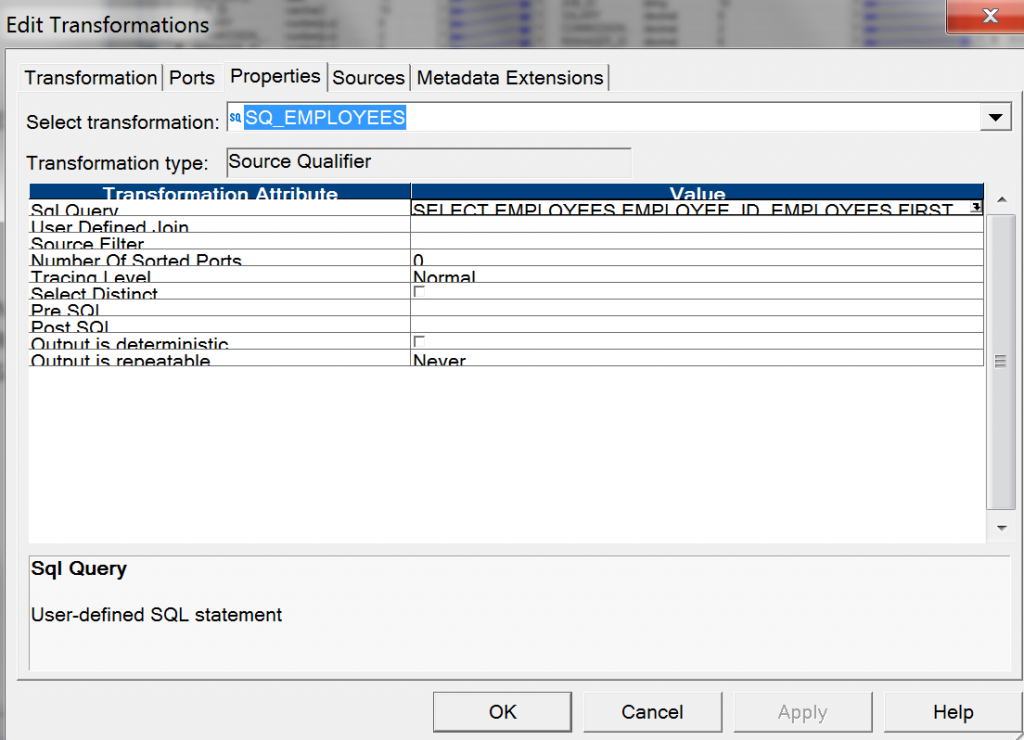 Source Qualifier Transformation in Informatica - Example