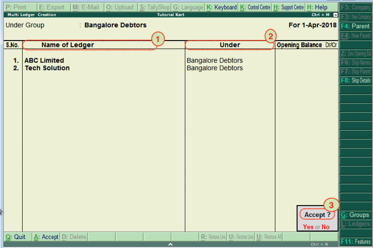 How To Create Ledgers In Tally (Multiple Ledgers)