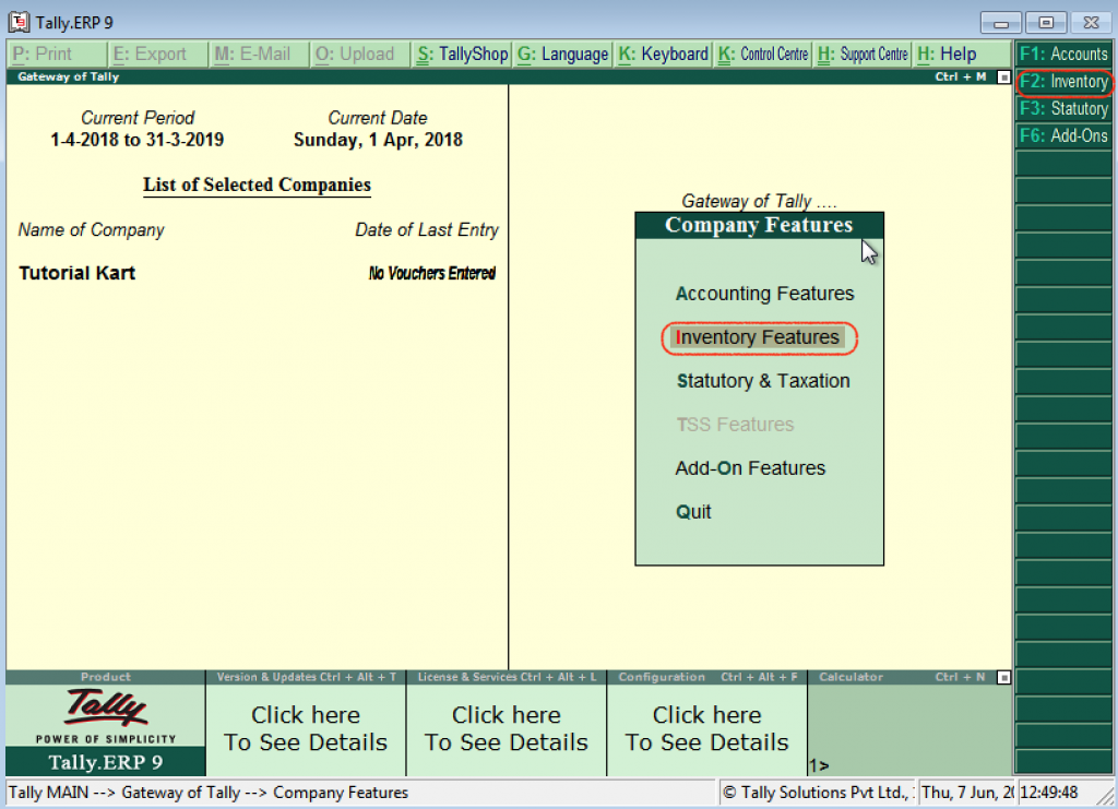 How To Disable Inventory In Tally Erp 9