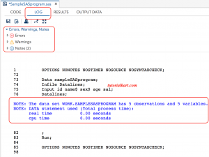 Writing our first Sample SAS Program